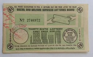 1956 36th Lottery drawn in Sungei Patani - Picture 1 of 2