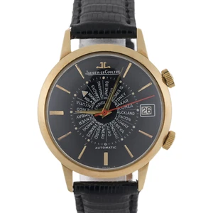 Jaeger-LeCoultre Memovox World Timer Black Dial 37mm Vintage Men's Watch - Picture 1 of 13