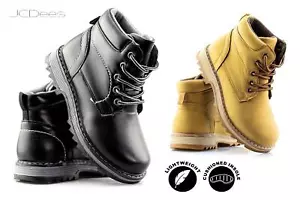 Boys Kids Winter Rain Snow Lace Ankle Lightweight Casual Hiking Boots Shoes Size - Picture 1 of 14