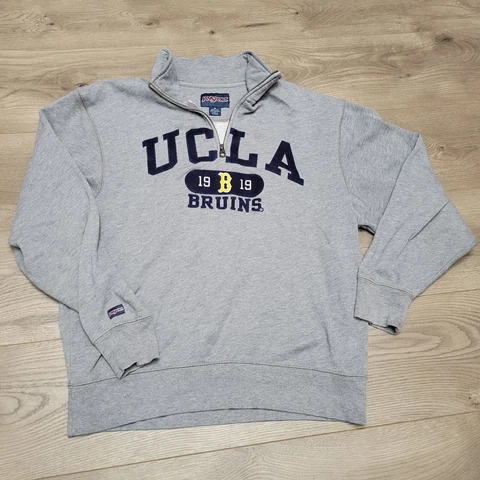 UCLA Bruins Sweatshirt Adult Medium Gray Quarter Zip Pullover Fleece Athleisure Cover