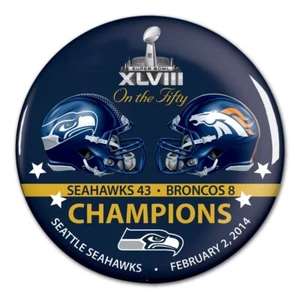 Seattle Seahawks Super Bowl 48 XLVIII Champions Button SB 50 Commemorative Set - Picture 1 of 1