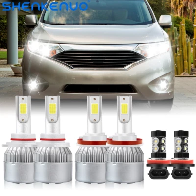 For 2011-2017 Nissan Quest Combo LED Headlight High Low Beam+Fog Light Bulbs Kit - Image 1 of 4
