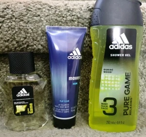 Adidas Pure Game Eau De Toilette, Body Hair Face & Body Wash Moves - Picture 1 of 1