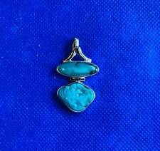 Handcrafted turquoise pendant. Set in sterling silver. Signed by nancy dana