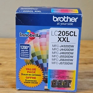 Genuine Brother 3 Pack LC205CL XL Cyan Magenta Yellow Ink Cartridges Ex 06/2023 - Picture 1 of 3