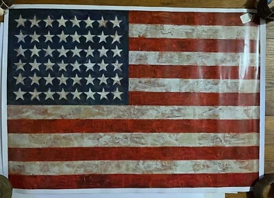 ARTISTA AMERICANO JASPER JOHNS - PÓSTER GRANDE BRILLANTE - BANDERA Foto 1 de 4
