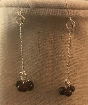 Gorgeous Red Amber Earrings, Lever Back - Image 1 of 4