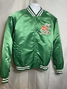 Miami Hurricanes Vintage 80s Chalk Line Satin Bomber Jacket - Made in USA - Picture 1 of 18