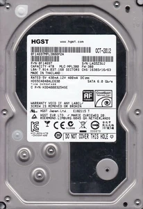 HDS5C4040ALE630 pn: 0F14697 mlc: MPL3B0 Thailand OCT-2012 4TB SATA 3.5" HGST - Picture 1 of 2