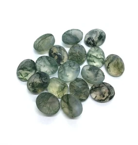 Piedras preciosas sueltas corte rosa ovalado ágata musgo natural AAA para hacer todo tipo de joyas - Imagen 1 de 8