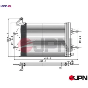 CONDENSER AIR CONDITIONING 60C9131-JPN FOR SKODA ROOMSTER/Praktik FABIA/II VW - Picture 1 of 10