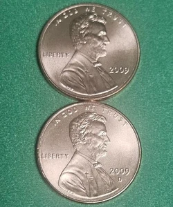 Juego de centavos del bicentenario Lincoln 2009 P&D lugar de nacimiento/cabaña de troncos **Envío gratuito** - Imagen 1 de 3