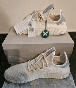 NEU Sneaker 41 1/3 Adidas Herren Pharrell Williams Tennis HU Schuhe Weiß Grau - Bild 1 von 3