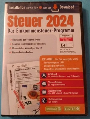 Aldi Steuer 2024 Das Einkommensteuer Programm Neu mit CD und Lizenz - Bild 1 von 4