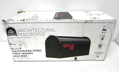 Gibraltar Elite Post-Mount Mailbox Black Steel Medium E1100BAM - Image 1 of 4