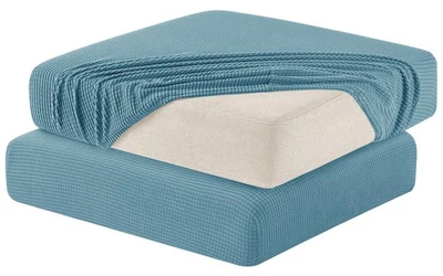 Sofá 2 Piezas Cojín Slipcovers Elastizado Reversible Repuesto Sofá Foto 1 de 4