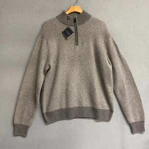 Davis & Squire 100% Cashmere 1/4 Zip Mock Neck Knit Sweater Men’s Size Large NWT - Picture 1 of 10