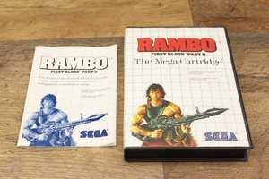 Rambo First Blood Parte 2 (Sega Master System, 1986) Solo estuche y manual - Imagen 1 de 11