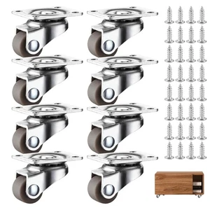 8 Stück Kleine Möbelrollen, Lenkrollen, 360 Grad Mini Räder, Lenkrollen Klein Dr - Bild 1 von 7