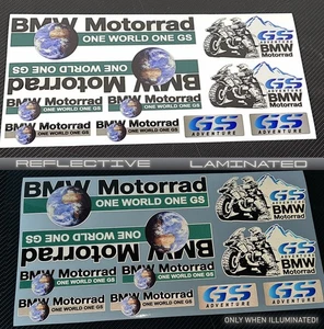 Reflective decals stickers graphic set for BMW GS 1200GS 1250GS 1300GS panniers - Picture 1 of 8