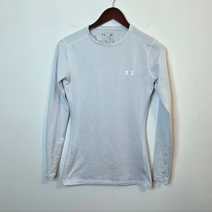 Camisa Under Armour Blanca Capa Base Ajustada Cold Gear Manga Larga Talla Pequeña - Imagen 1 de 9