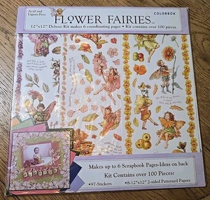 Flower Fairies 12" x 12" Deluxe Scrapbook Kit With Over 100 Pieces~ Acid Free - Picture 1 of 24