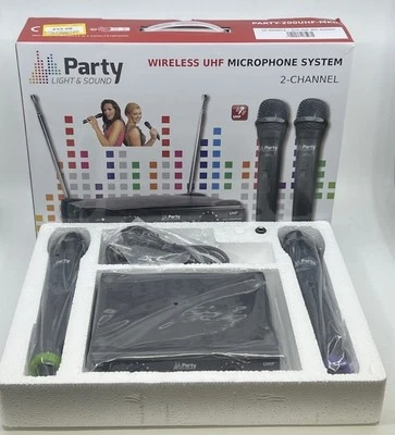 PARTY-200UHF Mkii Uhf-Funk-Mikrofon-Set Station 230V/50Hz 2 Uhf Funk-Mikrofone - Bild 1 von 4