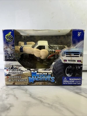 MÁQUINAS MUSCULARES 1/43 SAMSON BIG FOOT CHEVROLET WHITE DIE CAST MONSTER TRUCK - Imagem 1 de 2