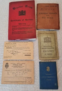 1926 Soldiers Service & Pay Book, Army Certificate, ID Card, Blood Donations + - Foto 1 di 12