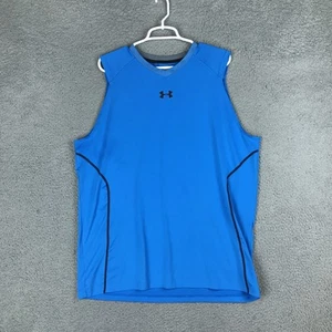 Under Armour HeatGear Fitted Sleeveless Shirt 2XL Mens Athletic Gym Tank Top - Picture 1 of 9