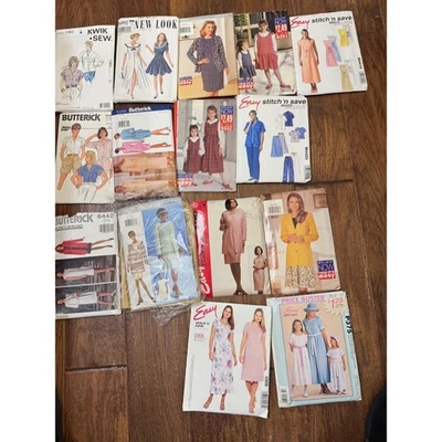 Butterick Kwik Sew New Look Easy Simplicity Sewing Patterns Assorted Styles Lot - Image 1 of 3