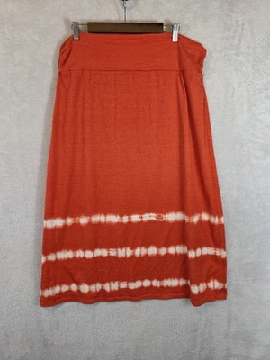 Юбка женская Faded Glory XXL оранжевая галстук краситель макси без застежек складная талия богемное - Изображение 1 из 4