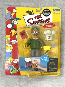 Figurina I Simpson Ned Flanders - World of Springfield 2000 Playmates nuova con scatola - Foto 1 di 4