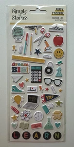 Simple Stories School Life Puffy Stickers-49 Stickers - Picture 1 of 1
