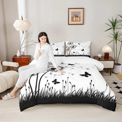 Homewish Dandelion Comforter Set Queen Size,Rustic Natural Bedding Set 3pcs f... - Image 1 of 4