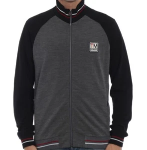 TECHMERINO Z Z ZEGNA Tech Merino Tejido Sudadera Pequeña Gris Negro Logo Cremallera - Imagen 1 de 9