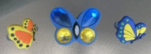 Set of 3 Butterfly 2006 Shoe Doodles For Crocs, Small 3/4”, Jewel 1 3/8”x 1” - Picture 1 of 3