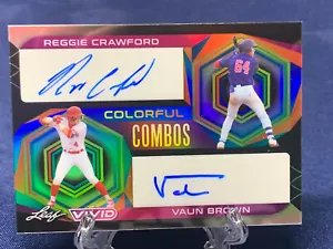 2022 Leaf Vivid Colorful Combos Reggie Crawford/Vaun Brown Dual Auto /20 - Picture 1 of 7