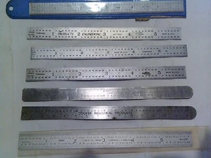 SEVEN !! 6 Inch Steel Rulers - Picture 1 of 3