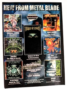 METAL BLADE RECORDS / CRADLE OF FILTH / CANNIBAL CORPSE ALBUMS MAGAZINE PRINT AD - Picture 1 of 1