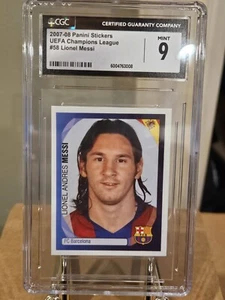 2007-08 Panini Stickers UEFA Champions League Lionel Messi #58 CGC 9 Mint - Picture 1 of 2