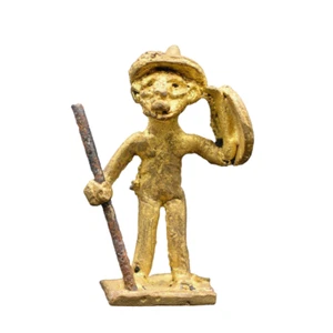 #27 antike? afrikanische Bronze Figur gelbguss Benin? Ashanti 5cm hoch - Bild 1 von 5