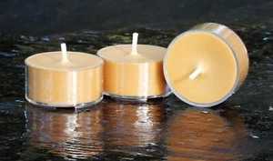 10pk 120hr /pack CARAMEL BROWN TAN UNSCENTED PLANT BASED SOY TEA LIGHT CANDLES - Picture 1 of 12