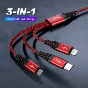 Universal Multi USB Phone Cable Fast Charging iPhone Android Data Charger Lead ✅ - Picture 1 of 12