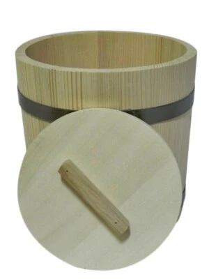 Wooden World - Holzeimer mit Deckel 5 Liter Sauna Sauerkraut Aufbewahrung - Bild 1 von 3