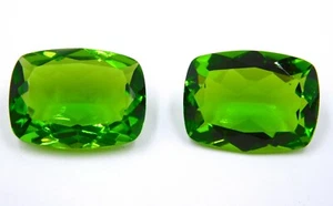33 Cts 2 Pcs Peridot Octagon Cut Loose Lab Created Gemstone 15X20 MM P-2398 - Picture 1 of 4