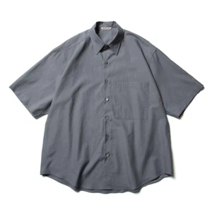 AURALEE Washed Finx Twill Big Half Sleeve Shirt Dark Blue Gray Size 4 Japan Made - Bild 1 von 8