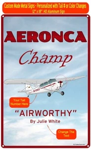 Aeronca Champ (Red#2) HD Metal Airplane Sign - Airworthy - Picture 1 of 2