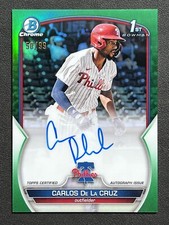 2023 Bowman Chrome Carlos De La Cruz #CPA-CDC - 1st Bowman Auto Green Refractor