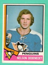 (1) NELSON DEBENEDET 1974-75 O-PEE-CHEE # 293 PENGUINS ROOKIE VG  CARD (H0316)